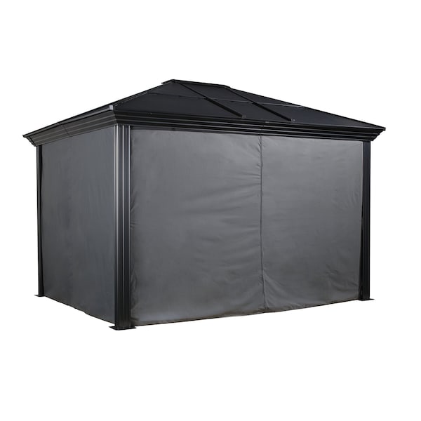 Sojag Cambridge Grey Spun Polyester Curtains 10 ft. x 12 ft. 135-9168822 - main